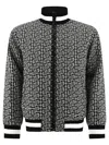 Balmain Black Monogram Reversible Bomber Jacket