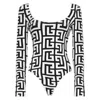 Balmain Monogram Scoop Back Knitted Bodysuit In Black