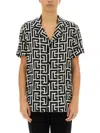 Balmain Lapel Shirt Geometric Pattern