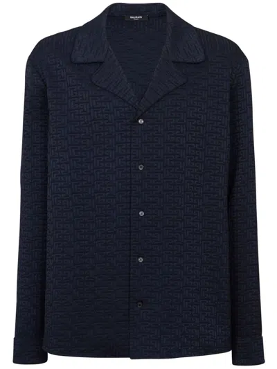 Balmain 'monogram' Shirt In Blue