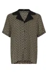 Balmain Men Monogram Shirt In Brown
