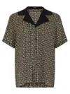 Balmain Short Sleeves Shirt Geometric Pattern Collar In Black