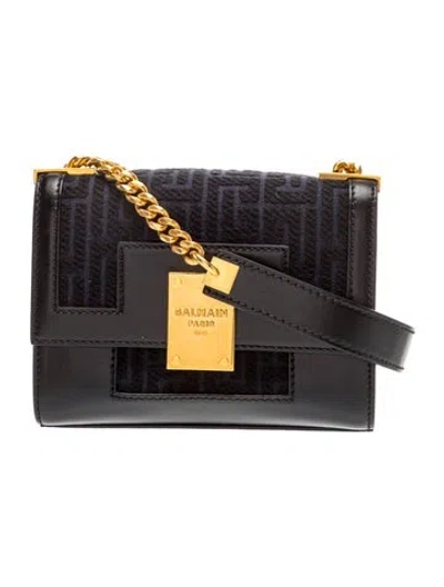 Pre-owned Balmain Monogram Shoulder Bag In Black