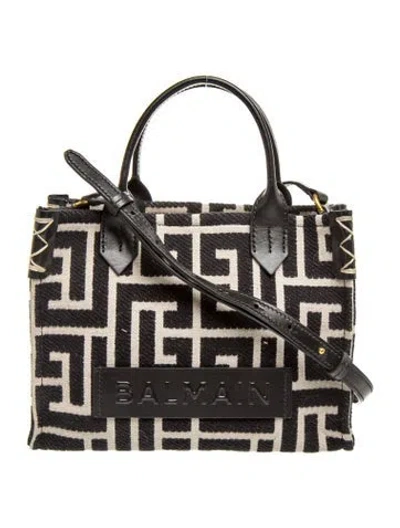 Pre-owned Balmain Monogram Shoulder Bag In Black