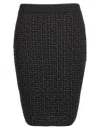 Balmain Women's Monogram Glitter Midi Skirt In Black
