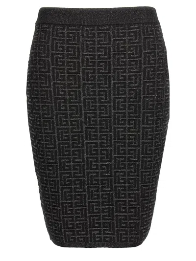 Balmain Monogram Skirts In Black