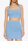 Balmain Monogram Sleeveless Top In Blue