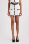 BALMAIN MONOGRAM SWEATER MINISKIRT