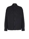 Balmain Monogram Tweed Overshirt In Black