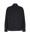 Balmain Monogram Tweed Overshirt In Black
