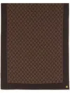 Balmain Monogram Wool Scarf In Brown