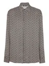 Balmain Geometric Pattern Long Sleeves Shirt In Black