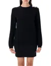 Balmain Knitwear Crew Neck Button Detail Textured Fabric In Black
