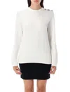 Balmain Maxi Shoulder Top Sweaters And Cardigans White In White