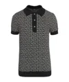 Balmain Monogram Pattern Polo With Classic Collar In Black