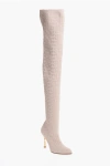 BALMAIN MONOGRAMMED OVER-THE-KNEE BOOTS