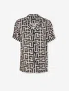 Balmain Lapel Shirt Geometric Pattern In Black