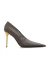 Balmain Monogram-print Pointed-toe Pumps In Black