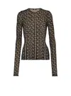 Balmain Monogram Velvet Top Fitted Long Sleeves In Black