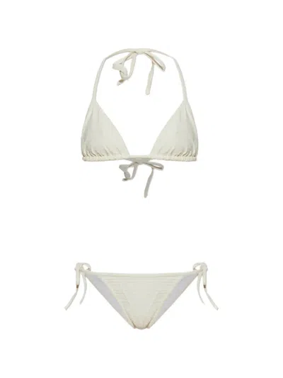 Balmain Bikinioberteil Mit Muster In White