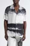 Balmain Moon Print Buttoned Shirt In Gray