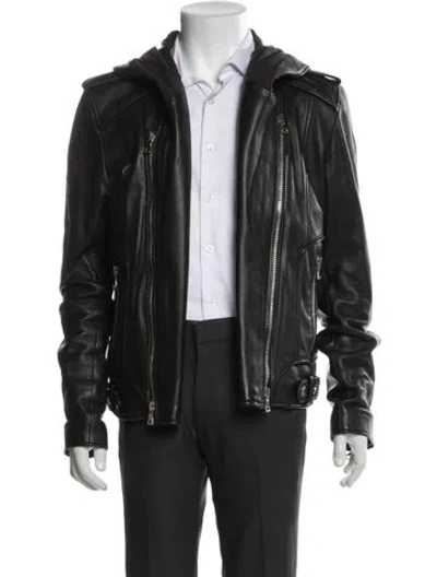 Pre-owned Balmain Moto Jacket In Black