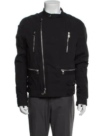 Pre-owned Balmain Moto Jacket In Gray