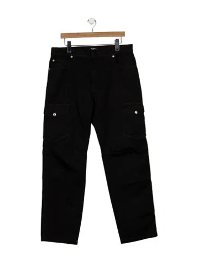 Pre-owned Balmain Moto Jeans In Black