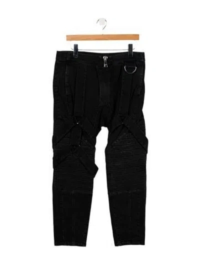Pre-owned Balmain Moto Jeans W/ Tags In Black