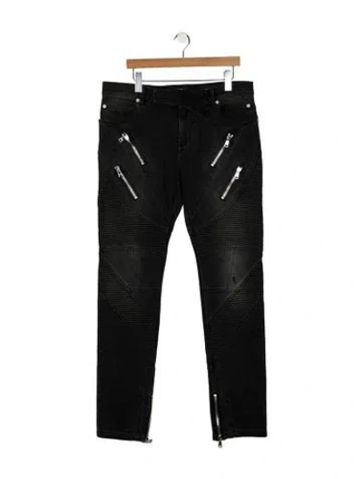 Pre-owned Balmain Moto Pants In Black
