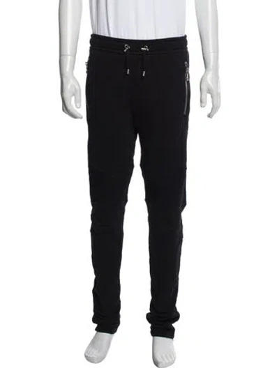 Pre-owned Balmain Moto Pants In Black