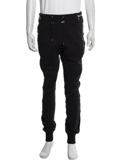 Pre-owned Balmain Moto Pants In Black