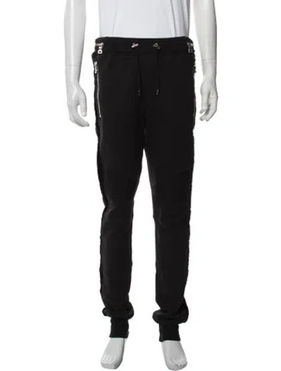 Pre-owned Balmain Moto Pants In Black