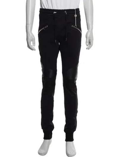 Pre-owned Balmain Moto Pants In Blue