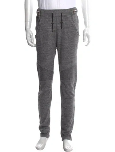 Pre-owned Balmain Moto Pants In Gray