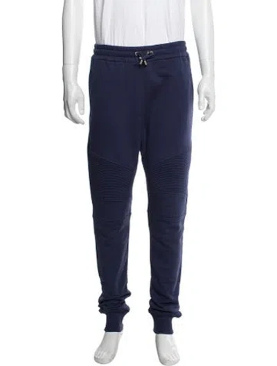 Pre-owned Balmain Moto Pants W/ Tags In Blue