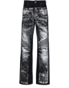BALMAIN MOTORCYCLE PRINT LOOSE JEANS