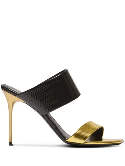 Balmain Mule Pb-striped Patent Lth&mirror Lth