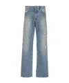 Balmain Distressed And Ripped Blue Jeans In Gray