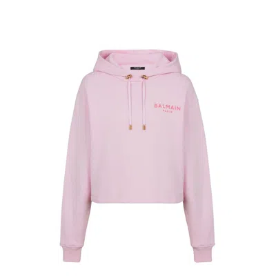Balmain Multicolor Cotton Sweatshirt In Pink