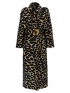 Balmain Leopard Jacquard Trench Coat Coats And Trench Coats Multicolor In Black