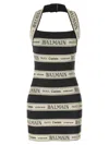 Balmain Striped Halterneck Jacquard Minidress In Multicolor