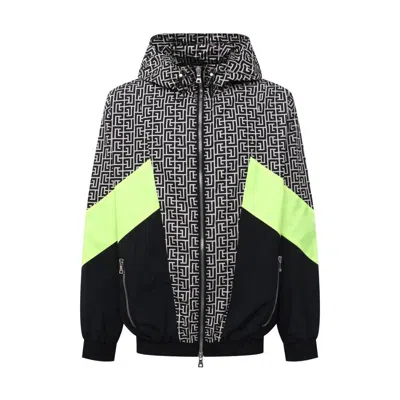 Balmain Multicolor Nylon Jacket In Black