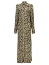 Balmain Viscose Chemisier Dress With Python Print In Multicolor