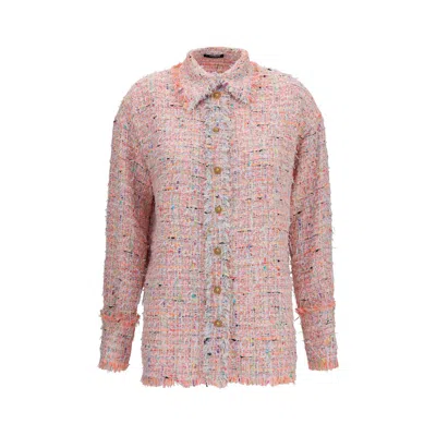 Balmain Multicolor Polyamide Shirt In Pink