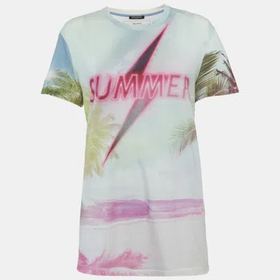 Pre-owned Balmain Multicolor Printed Jersey T-shirt S
