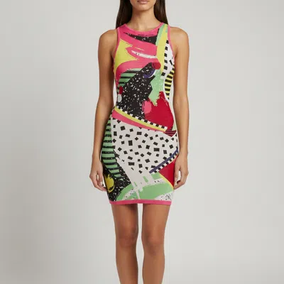 Pre-owned Balmain Multicolor Printed Knit Sleeveless Short Dress S