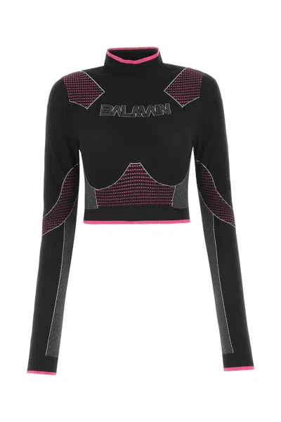 Balmain Multicolor Stretch Nylon Top
