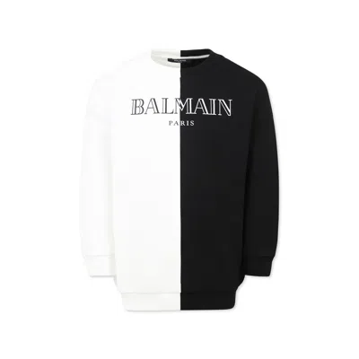 BALMAIN MULTICOLOR SWEATSHIRT FOR KIDS WITH LOGO
