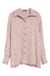 Balmain Multicolor Tweed Overshirt In Multi